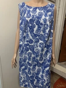 ALYX white/ blue woman dress size 14W sleeveless NWT - Picture 1 of 8