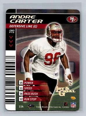 NFL Showdown 2002 Andre Carter 1st & Goal Foil #114 - Image 1 of 2