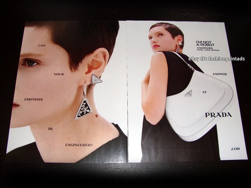 PRADA ANNUNCIO STAMPA 2 pagine primavera 2021 GRETA HOFER domande risposte RAF SIMONS