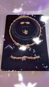 XOXO 18k Gold Plated Necklace/Bracelet/Earrings/Adjustable Ring Set(Fashion) - Picture 1 of 23