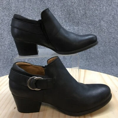 Natural Soul Boots Womens 7.5 M Candie Ankle Booties Black Faux Leather Buckle - Image 1 of 4