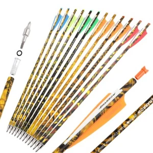 12X Armbrustbolzen Carbonpfeile Armbrustpfeile Jagd 16 17 18 20 22 Zoll Pfeile - Picture 1 of 30