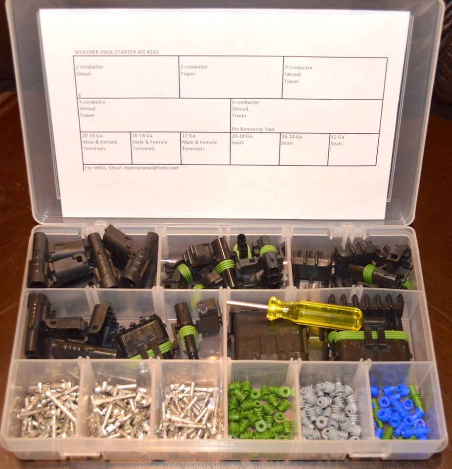 DELPHI WEATHER PACK CONNECTOR STARTER KIT #1A2 186 PIECES   WEATHERPACK Foto 1 de 1