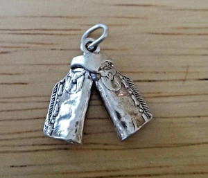 Sterling Silver 3D 18x18mm 3g Cowboy Western Chaps Charm - Picture 1 of 9