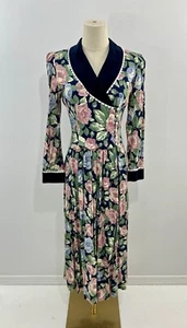 Vintage Lanz Originals Cottagecore Blumenkleid Gr. 4 Hergestellt in den USA maßgeschneidert Samtkragen - Bild 1 von 7