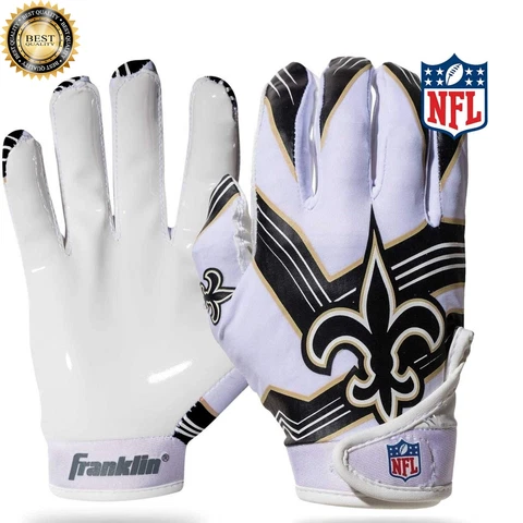Franklin Sports Youth NFL Football Receiver Gloves New Orleans Saints Youth M/L Cover