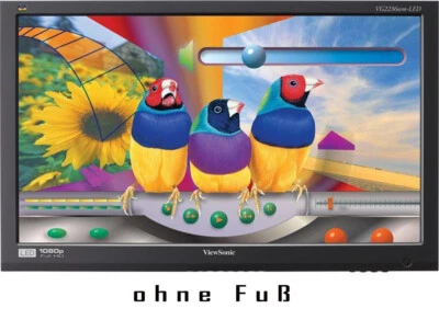 ViewSonic VG2236m-LED 21,5 Zoll Monitor TN Full HD 5ms DVI VGA Lautsprecher schw - Bild 1 von 4