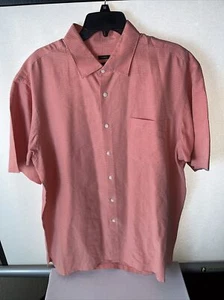 Pronto-Uomo Mens Size XLT Pink  Salmon Dress Shirt Button Down - Picture 1 of 4