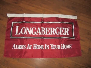 Banner Longaberger Always At Home In Your Home 28 x 46 rojo blanco negro - Imagen 1 de 1