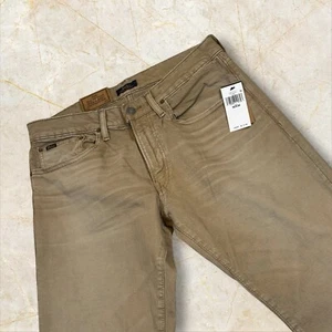 Polo nuova con etichetta ralph lauren the hampton relaxed dritta bassa elasticizzata taglia 32x32 kaki - Foto 1 di 12