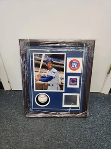 Ernie Banks AUTOGRAPHED  Baseball Signed FRAMED Custom Shadowbox PSA/DNA  - Picture 1 of 5