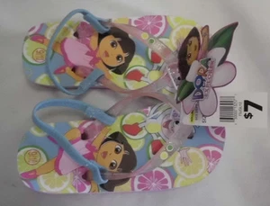 Dora The Explorer Flip Flop Size M 9 10 NWT Multi Pastel Nickeloden Eco Friendl - Picture 1 of 12