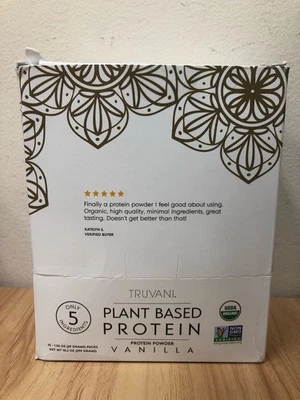 Truvani Organic Plant Based Protein Powder Vanilla 10.47oz/10 Servings bbd 10/26 - Image 1 of 4