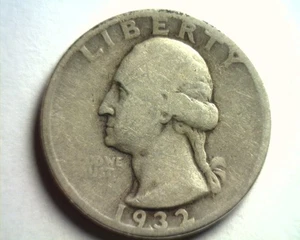 1932 WASHINGTON QUARTER FINE / VERY FINE  F/VF NICE ORIGINAL COIN BOBS COINS - Picture 1 of 2