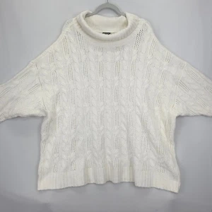 Torrid Cable Knit Cowl Neck Sweater Women 4X Ivory Cream Oversized Cozy Pullover - Picture 1 of 10