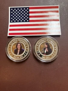 Lot of 2 Kamala D. Harris Bradford Exchange Proof Coins. FREE SHIPPING - Picture 1 of 4