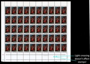 MINT Numbered Half Sheet of Australia 6c Christmas 1970 Stamps - EXCELLENT Cond - Picture 1 of 2