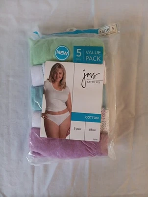 Just My Size (9) 5 Pair Cotton Bikini Panties Womans Underwear - Image 1 of 4