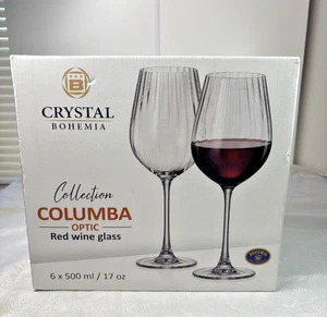 Kristall Bohemia Collection Columba Gläser für Rotwein Set 6 Optik 550 Neu in OVP - Bild 1 von 4