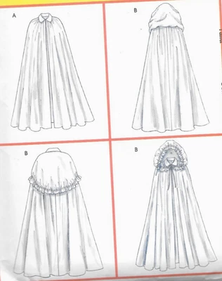 Cape Renaissance Medieval Victorian Historical Costume Sewing Pattern 16-22 LARP - Image 1 of 4