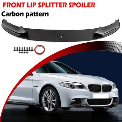 Front Bumper Lip Splitter Carbon ABS For BMW 5 Series F10 535i M Sport 2011-2016 Foto 1 de 4