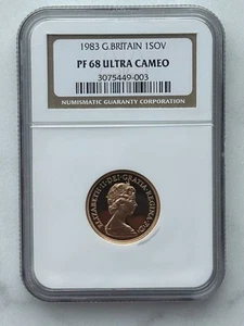 Great Britain 1983 Gold Proof Sovereign Coin NGC PF 68 UCAM ULTRA CAMEO QUEEN - Picture 1 of 2