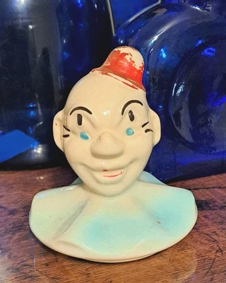 Tarro de galletas vintage AMERICAN bisque payaso SOLO TAPA Foto 1 de 4