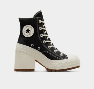 New NIB Authentic Converse Women Chuck 70 De Luxe Black High Top Heel Sneakers - Picture 1 of 7