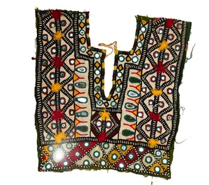 Vintage Traditional Banjara Afghani Neck Yoke Hand Embroidery Patch Sewing Craft - Picture 1 of 9