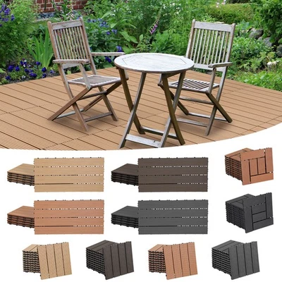Terrassenfliesen WPC Terrasse Fliese Klickfliese Holzfliesen Garten Dielen 1-10㎡ - Bild 1 von 4