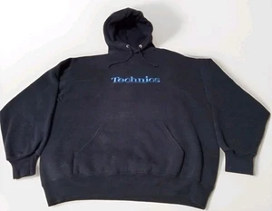 Vintage 90s Technics DJ Audio Promo Spell Out Hoodie Made In USA Sweatshirt XL - Picture 1 of 7