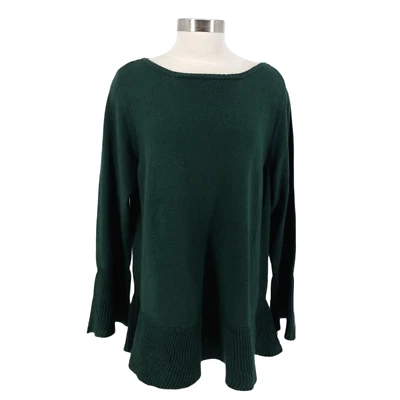 Suéter Style & Co Peplum Cazadora Verde Manga Campana Volantes Tejido Pullover Nuevo con Etiquetas 2X Foto 1 de 4