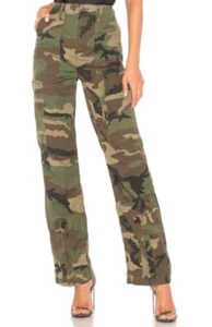 Re/Done Damen Cargohose Reißverschlussdetail Camouflage Grün 30 - Bild 1 von 11