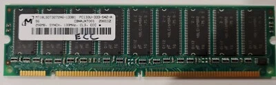 1 x Micron 256MB PC133U Synch Memory MT18LSDT3272AG-133B1 ECC - Image 1 of 2