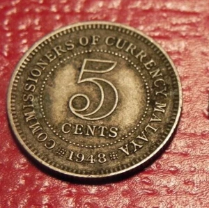 1948 Malaya 5 Cents King George VI a98 - Picture 1 of 2
