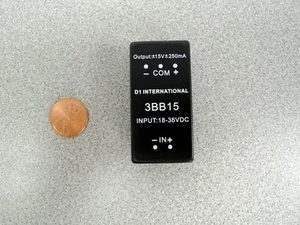 D1 International DC/DC Converter, 3BB15, In: 18-36VDC, Out: +/-15, New Old Stock - Picture 1 of 3
