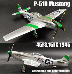 WWII P-51D Mustang 45FS 15FG 1945 aircraft 1/72 plane no diecast Easy model - Picture 1 of 8