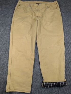 LL Bean Jeans Mens 42x30 Beige Denim Flannel Lined Hike Outdoors Grunge 40x30 - Image 1 of 4