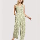 Lost + Wander Pure Vida Green Floral Jumpsuit Size Small