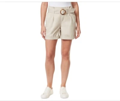 Шорты для отпуска Gloria Vanderbilt размер 4 стрейч с поясом и манжетами цвет каменное дерево - Изображение 1 из 2