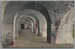 Postcard Savannah GA Fort Pulaski Archways inside the casemates Posted 1940 - Picture 1 of 2