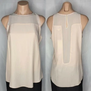 Parker Carson 100% Silk Seashell Sleeveless Combo Top Blouse Size L - Picture 1 of 7