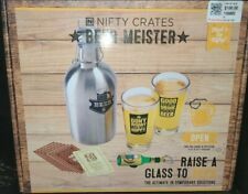 Nifty Crates Beer Meister Drinking Game Growler Glasses Cards Bottle Opener