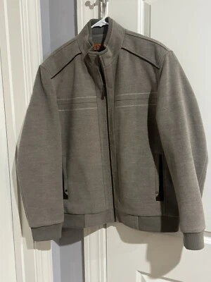 Enzo Tovare Hombre Beige/Gris "Evan-1" 100% Poli Cremallera Chaqueta Talla Grande. Foto 1 de 3
