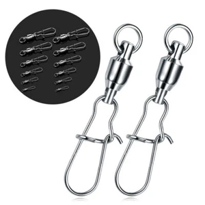 20/50Pack Fishing Stainless Steel Ball Bearing Swivels With Duo Lock Snap 0-8# - Picture 1 of 15