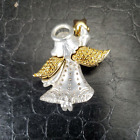 Vintage Danecraft Two Tone Angel Pin Brooch Reach For The Stars 1.5" Silver Gold