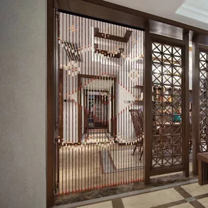 31 Line Wood Bead String Door Curtain Balcony Bedroom Door Porch Divider Curtain - Picture 1 of 4