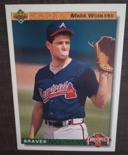 1992 Upper Deck Top Prospect Card 56 Mark Wohlers With Insert