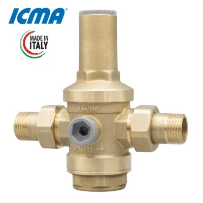 RIDUTTORE DI PRESSIONE CON ATTACCHI A BOCCHETTONE 3/4" MASCHIO MAX 40 BAR ICMA - Immagine 1 di 2