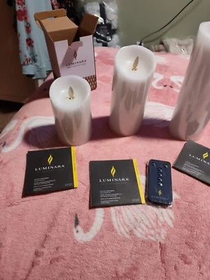 SET OF 6 LUMINARA FLAMELESS CANDLES WITH REMOTE NEW. H223151 - Image 1 of 4